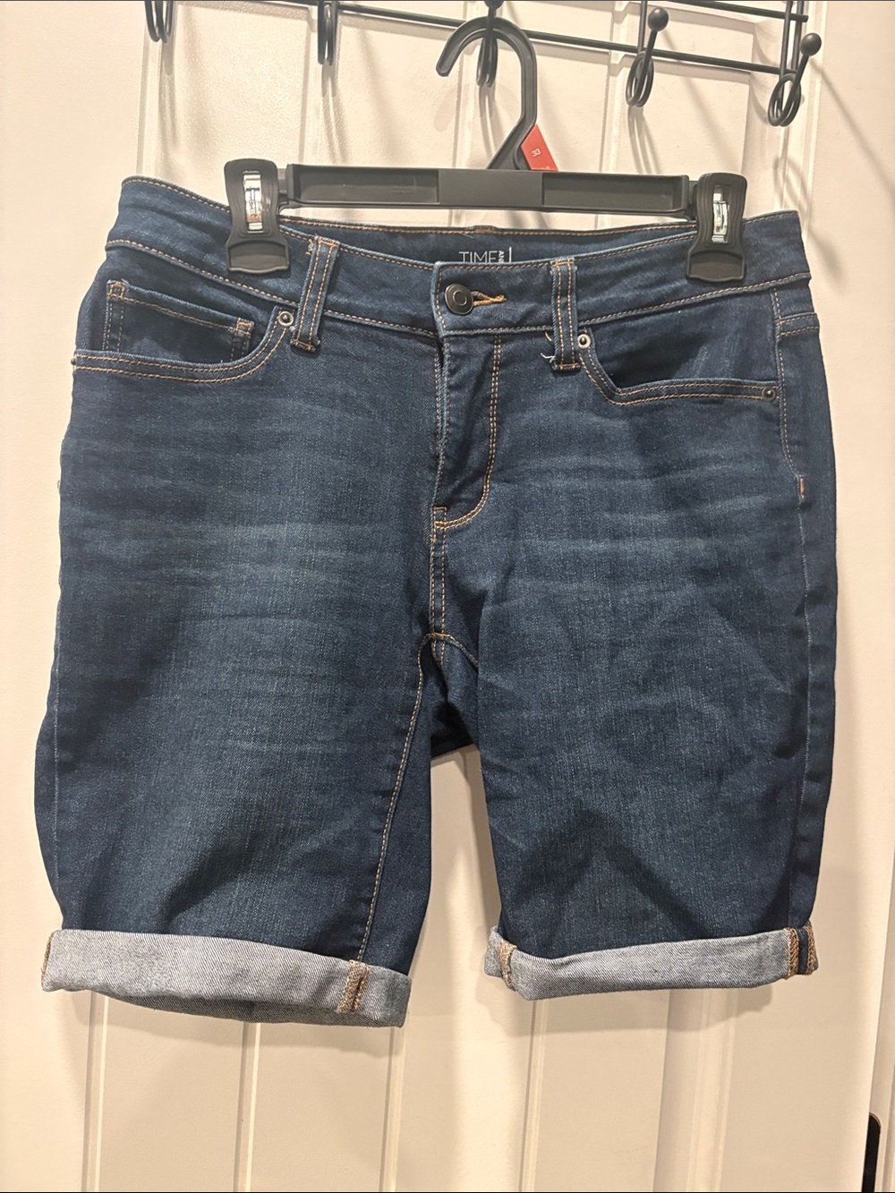 Time&Tru  Women's Dark Blue Denim Bermuda Shorts size 10